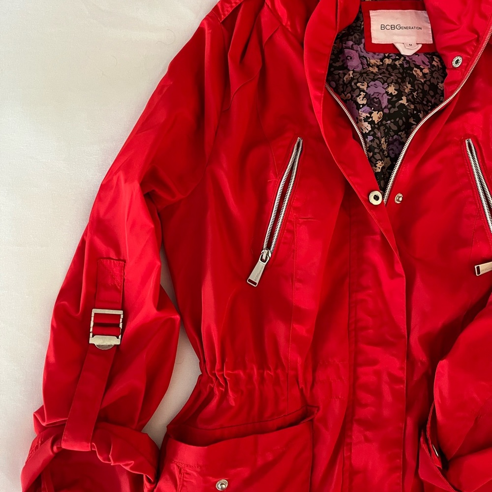 Red rain jacket